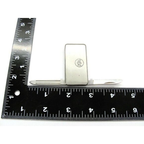 Money Clip Stainless Steel Monogrammed "MDL" Cash ID Holder Knife File - Picture 4 of 7